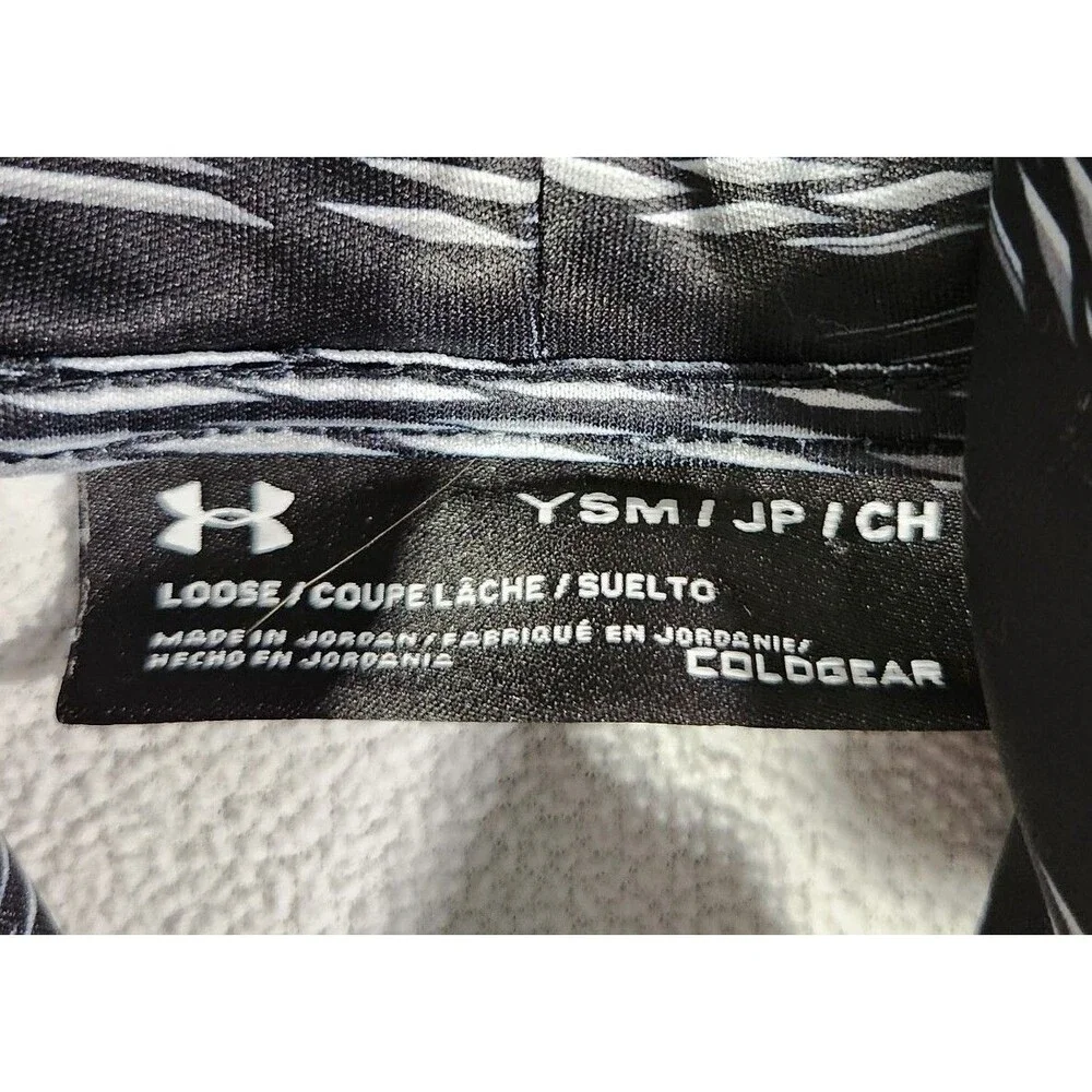 Under Armour ColdGear Hoodie Boys Small Gray White